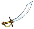 Cutlass image for kids' pirate party game