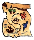 Map image for kids' pirate party game