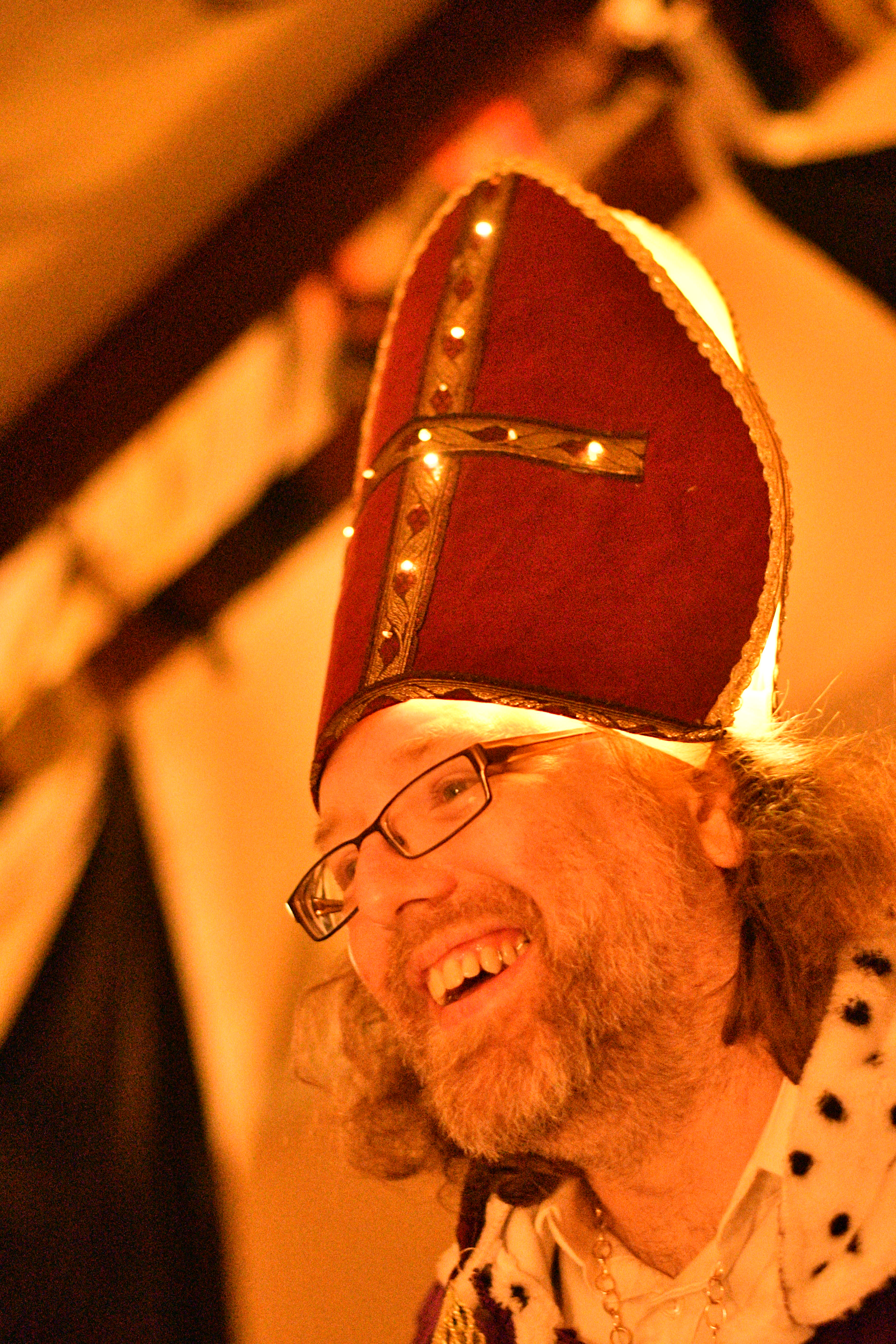 A man dressed as an archbishop