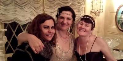 In costume for A Speakeasy Murder