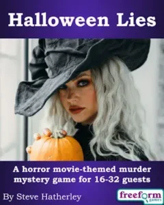 Cover to Halloween Lies, a murder mystery game.
