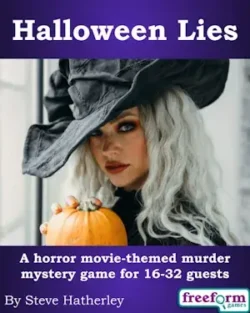 Cover to Halloween Lies, a murder mystery game.