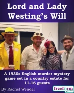 Cover to Lord and Lady Westing's Will, a murder mystery game.
