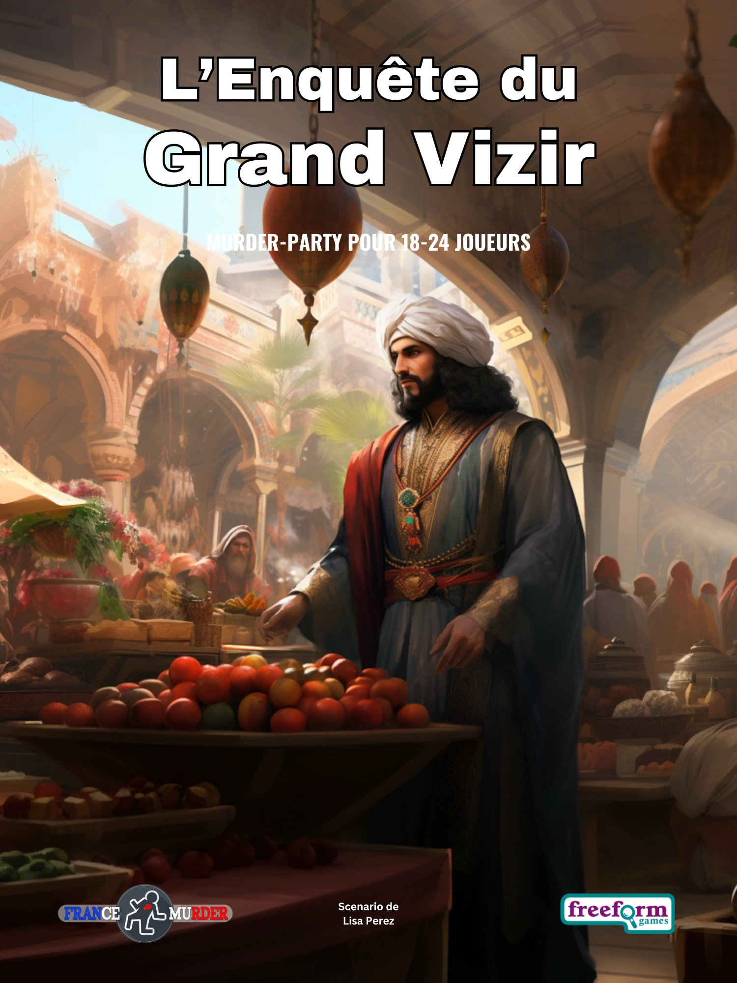 Cover to L’Enquête du Grand Vizir, a murder mystery game