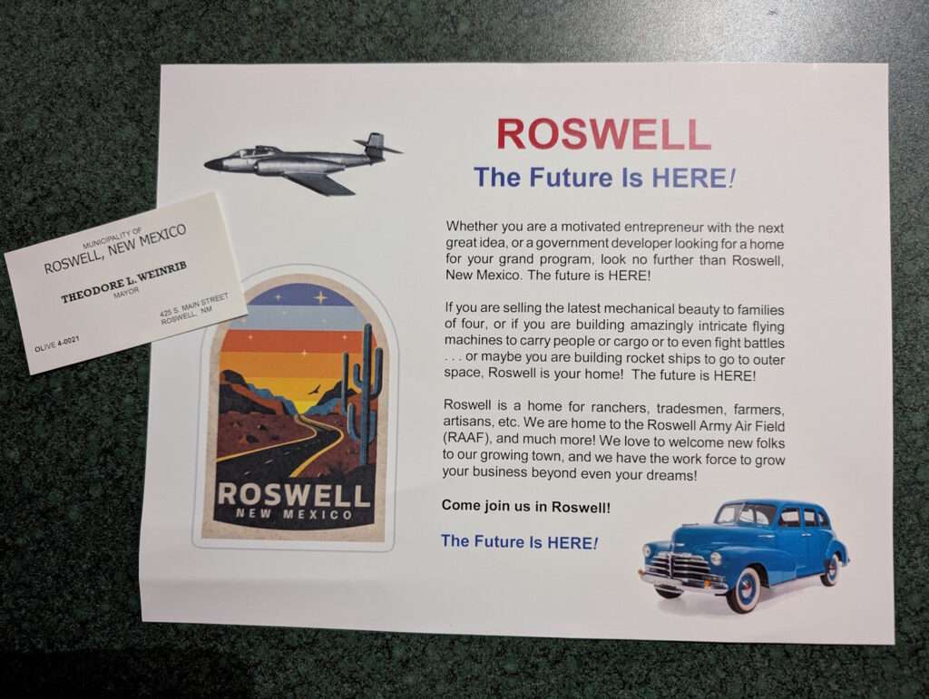 Decor ideas for The Roswell Incident murder mystery game
