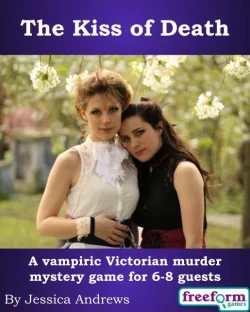 Cover to The Kiss of Death murder mystery game.