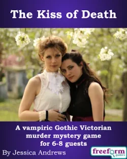 Cover to The Kiss of Death murder mystery game.