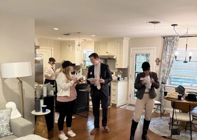 People playing our Death at the Derby murder mystery game.