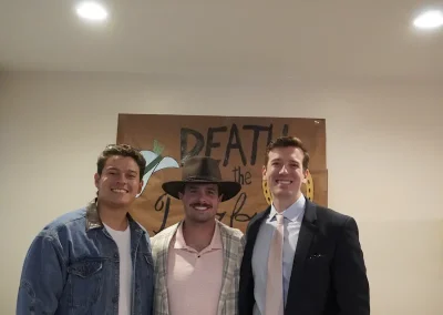 People playing our Death at the Derby murder mystery game.