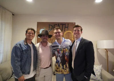 People playing our Death at the Derby murder mystery game.