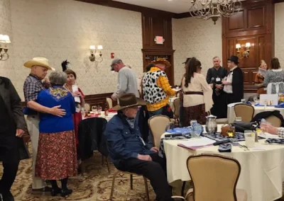 People playing our Way out West murder mystery party game