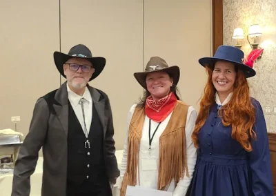 People playing our Way out West murder mystery party game