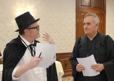 People playing our Way out West murder mystery party game