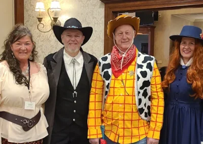 People playing our Way out West murder mystery party game