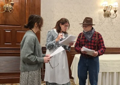 People playing our Way out West murder mystery party game