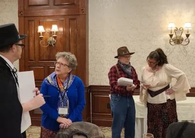 People playing our Way out West murder mystery party game