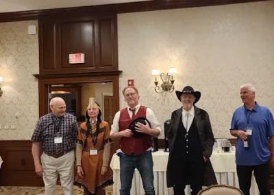 People playing our Way out West murder mystery party game