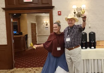 People playing our Way out West murder mystery party game