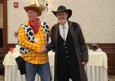 People playing our Way out West murder mystery party game