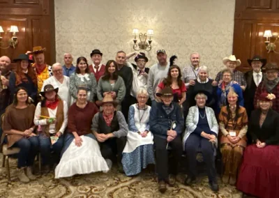 People playing our Way out West murder mystery party game