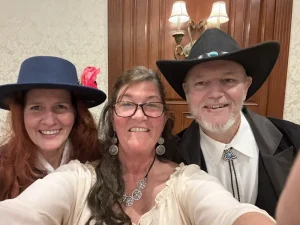 People playing our Way out West murder mystery party game