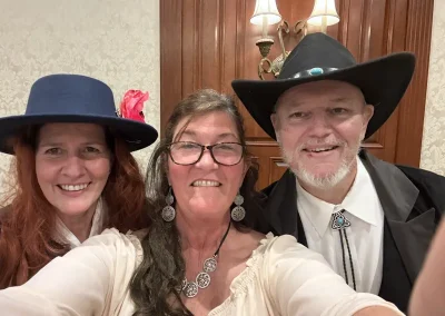 People playing our Way out West murder mystery party game