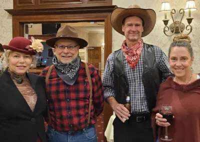 People playing our Way out West murder mystery party game