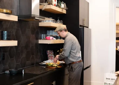 People playing our Dazzled to Death murder mystery party.