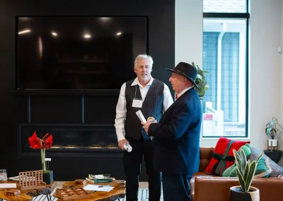 People playing our Dazzled to Death murder mystery party.