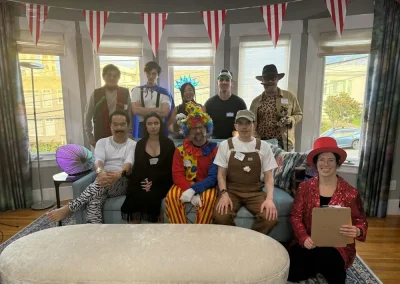 Playing our Under the Top murder mystery game