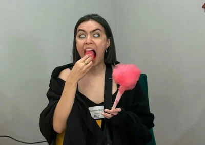 Playing our Under the Top murder mystery game