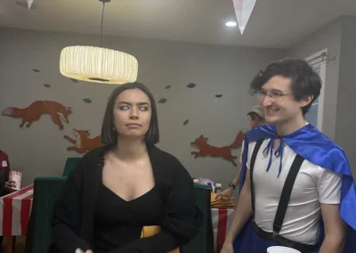 Playing our Under the Top murder mystery game