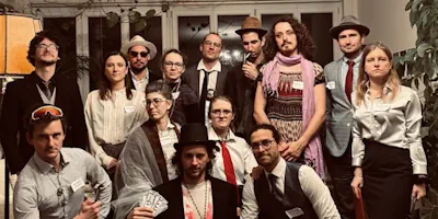 Playing our ghostly A Haunting in Hartwick murder mystery game.