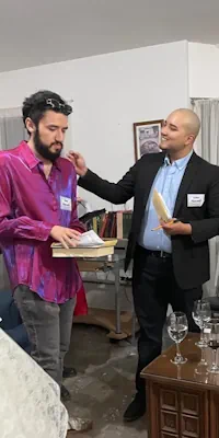 Playing our ghostly A Haunting in Hartwick murder mystery game.