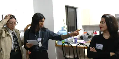 Playing our ghostly A Haunting in Hartwick murder mystery game.