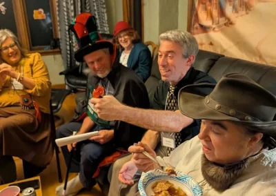 People playing our Way out West murder mystery game