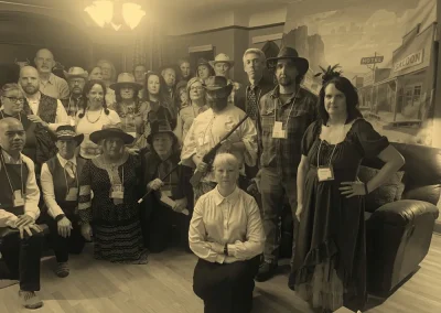 People playing our Way out West murder mystery game