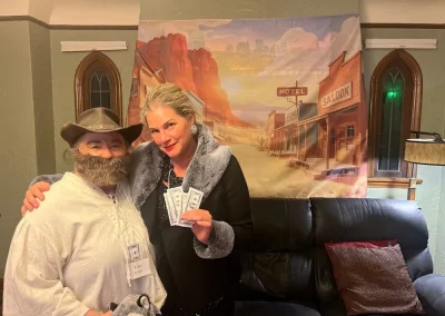 People playing our Way out West murder mystery game