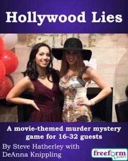 Cover to our Hollywood Lies murder mystery game.