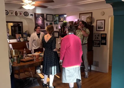 People playing our A Fatal Theory murder mystery game.
