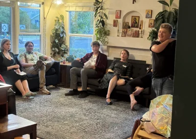 People playing our A Fatal Theory murder mystery game.