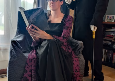Playing The Deadly Library murder mystery game.