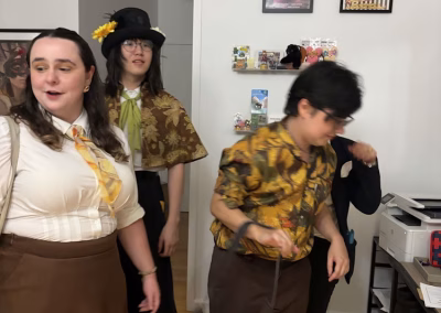 Playing The Deadly Library, a murder mystery party game.