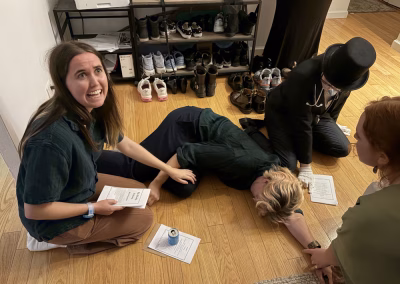 Playing The Deadly Library, a murder mystery party game.
