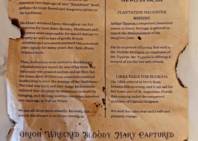 Handmade handouts for Davy Jones' Locker