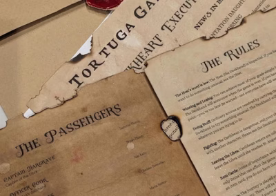 Handmade handouts for Davy Jones' Locker