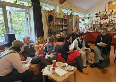 Playing our The Deadly Library murder mystery game.