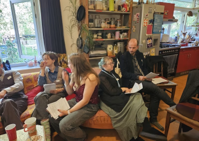 Playing our The Deadly Library murder mystery game.