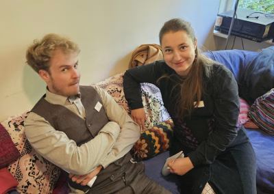 Playing our The Deadly Library murder mystery game.