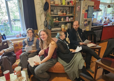 Playing our The Deadly Library murder mystery game.